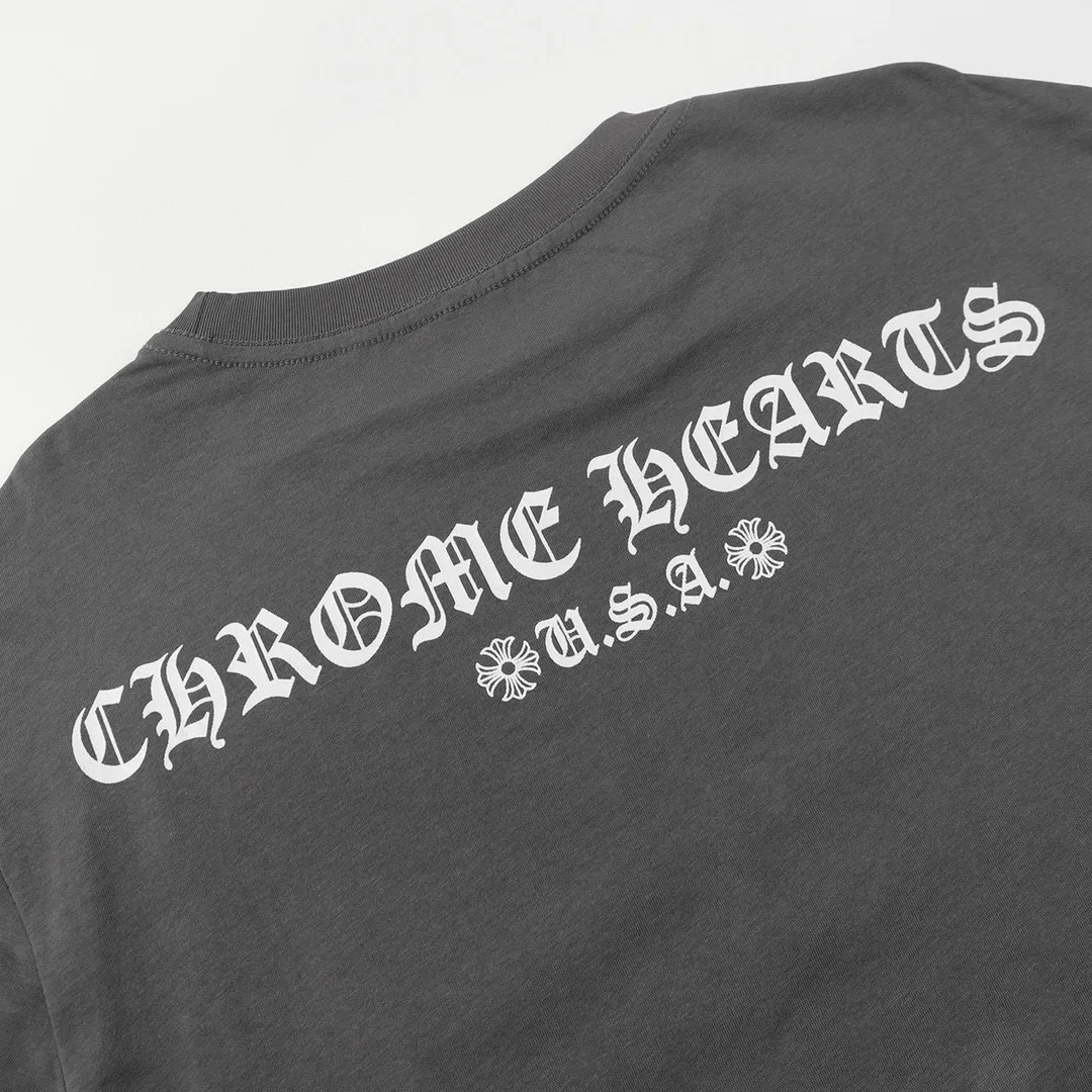 P180 #2103 -Chrome Hearts/Chrome Hearts 23ss scroll simple Sanskrit letters explosive long-sleeved T-shirt -High weight, high density and high quality. The wool is soft, delicate and skin-friendly. It feels soft and silky. It has excellent warmth and skin-friendly properties.